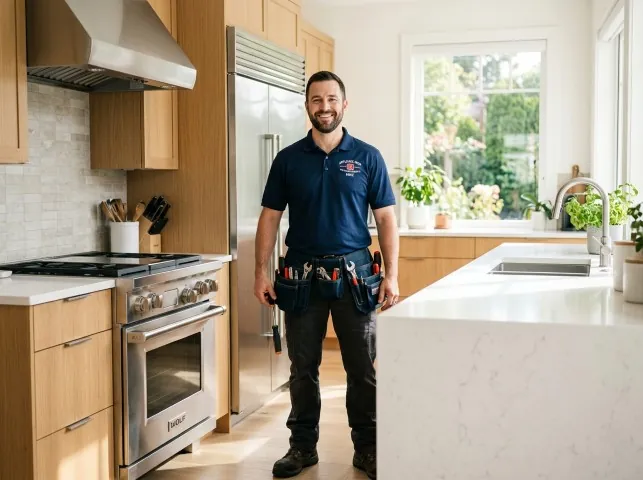 Appliance Repair Hero technician in a Bramwell, WV kitchen after an appliance repair